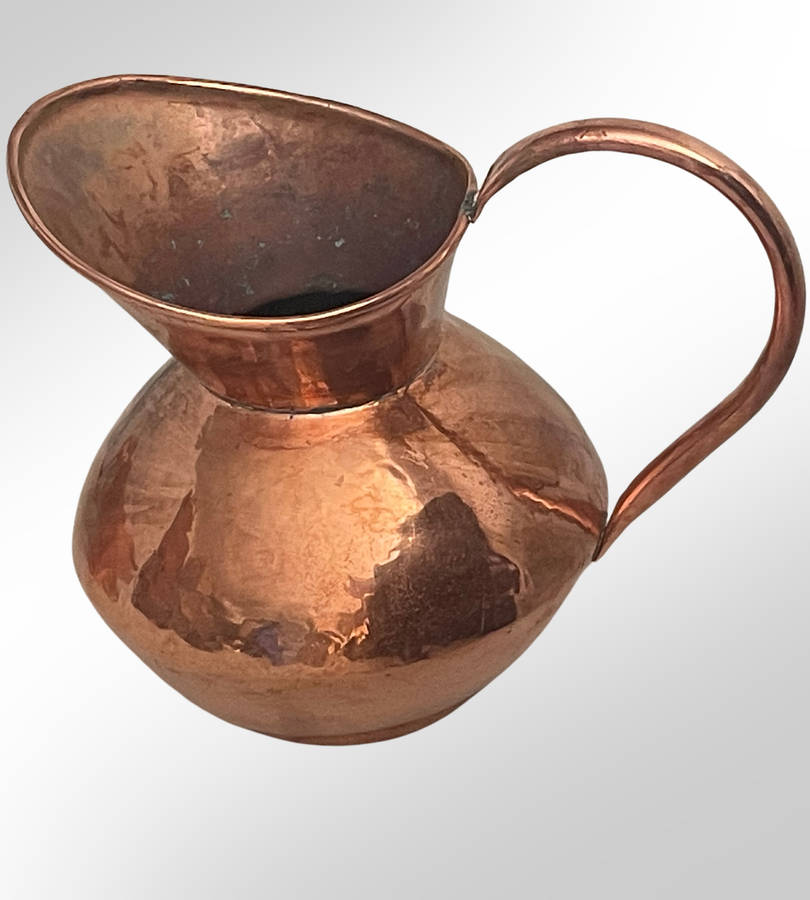 Vintage De Klerk Hand-Hammered Copper Oval Bowl & Jug Set  Original South African Craftsmanship