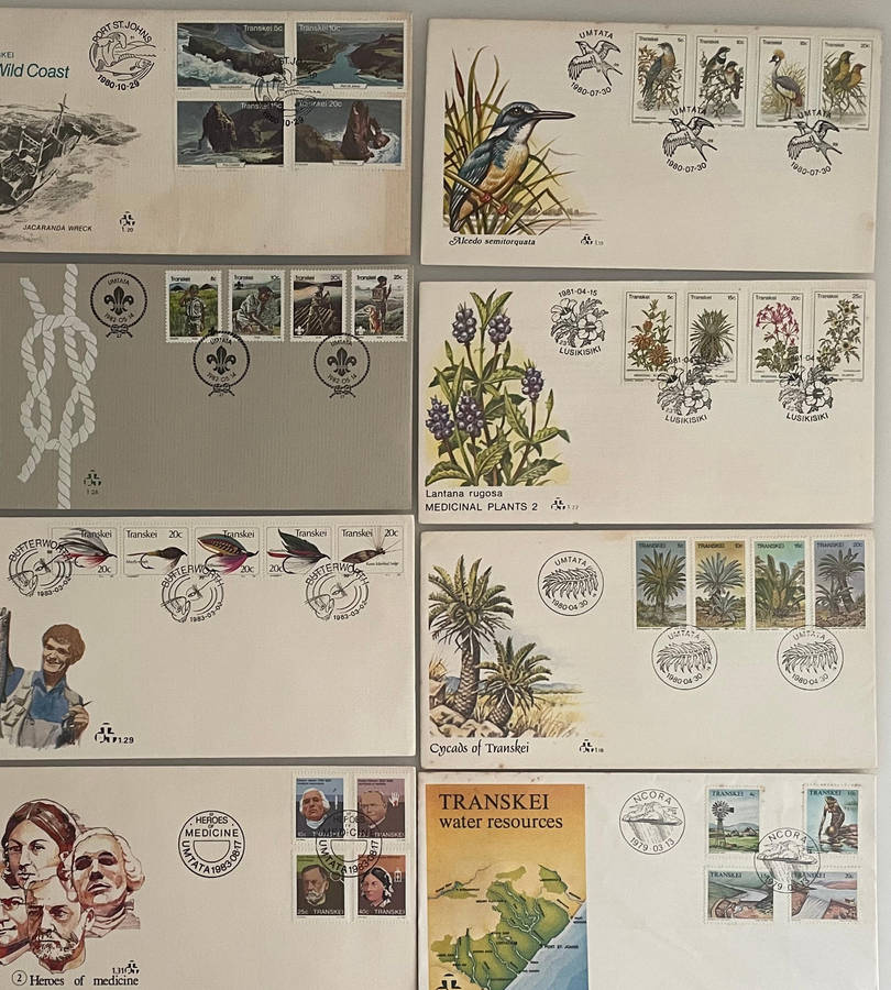 Lot of 15 Transkei First Day Covers | 1970s1980s | Nature, Heritage, Medicine, Scouts, Water Resour