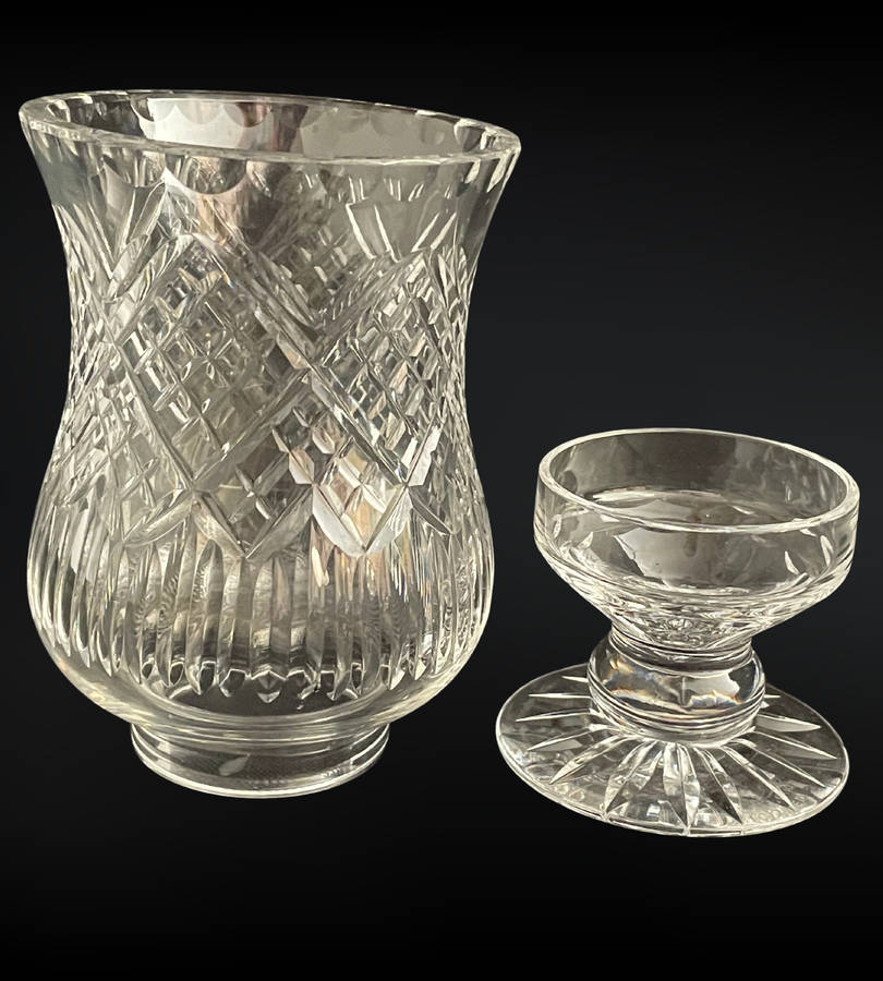 Edinburgh Crystal Hurricane Tea Light Lamp (Crofters Lamp)- Rare Find