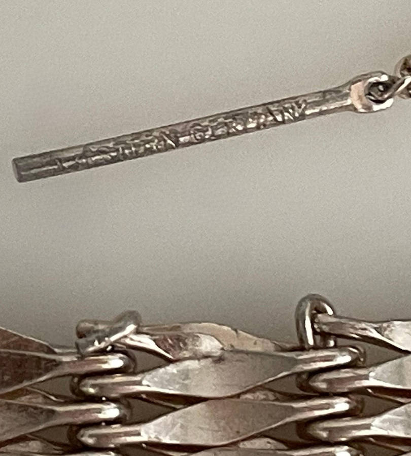 1950s Western Germany Vintage 7-Bar Gate Link Bracelet  Chunky Eloxal Aluminum  Lightweight 22g