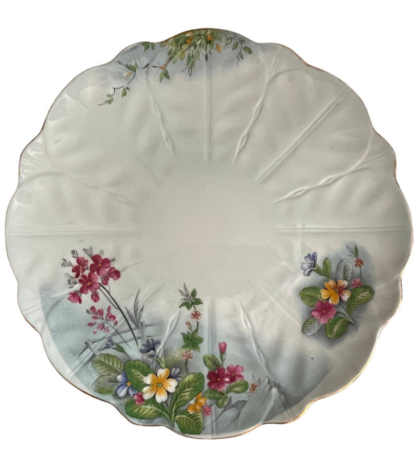 Aynsley Bone China Dessert Platter  Water Lily Leaf Design, 1939-1972, 27cm, Scalloped Edge