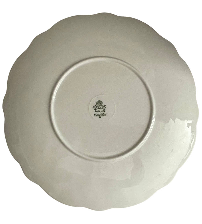 Aynsley Bone China Dessert Platter  Water Lily Leaf Design, 1939-1972, 27cm, Scalloped Edge