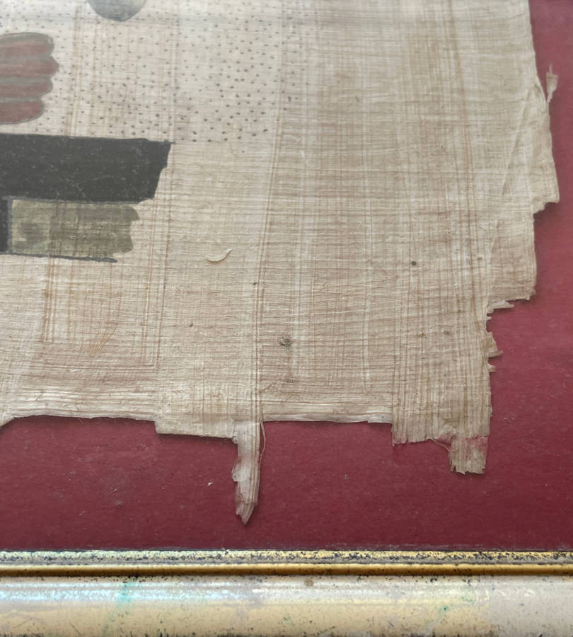 Vintage Delta Papyrus Factory Framed Egyptian Artwork  Authentic Papyrus - Signed
