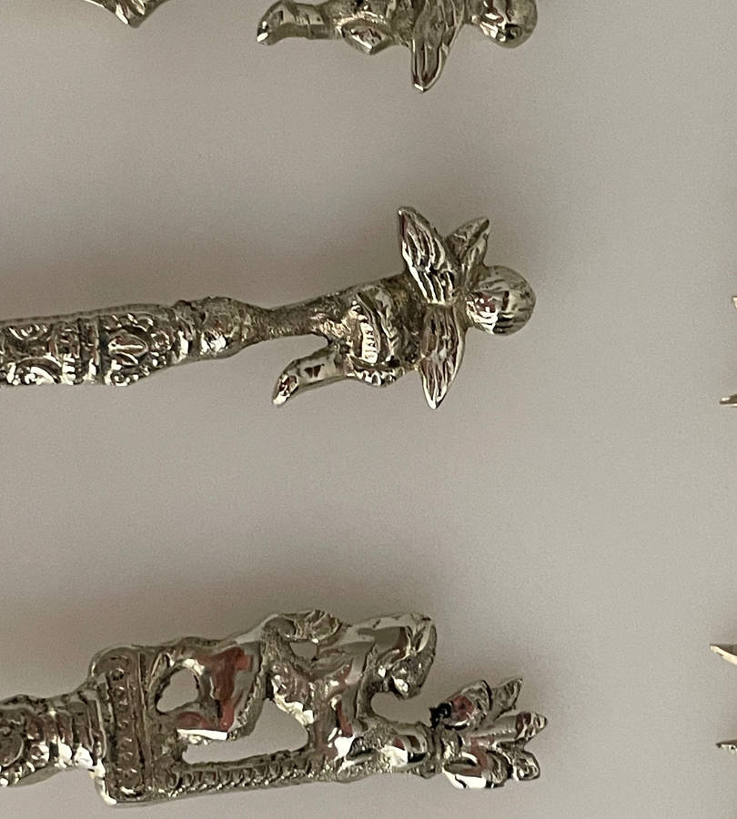 Vintage Italian Baroque Sweet Service Cutlery Set  12-Piece (6 Forks & 6 Teaspoons)  1950s