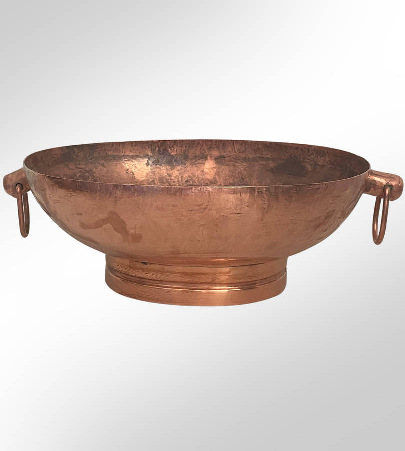 Vintage De Klerk Hand-Hammered Copper Oval Bowl & Jug Set  Original South African Craftsmanship