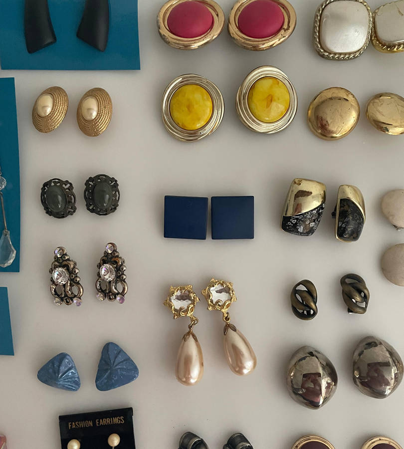 Vintage Costume Jewelry Lot  50+ Pieces Clip-On Earrings, Brooches, Necklaces & More