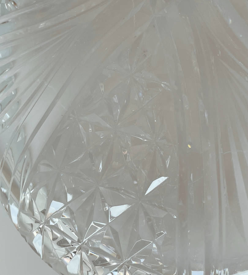Oval Stuart Cut Crystal Platter  28cm x 21.7cm, 1960s/70s, Excellent Condition