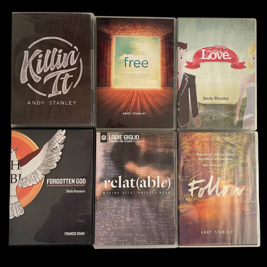 Lot of 20+ Christian Teaching DVDs  Andy Stanley, Louie Giglio, Angus Buchan, Francis Chan  Leader