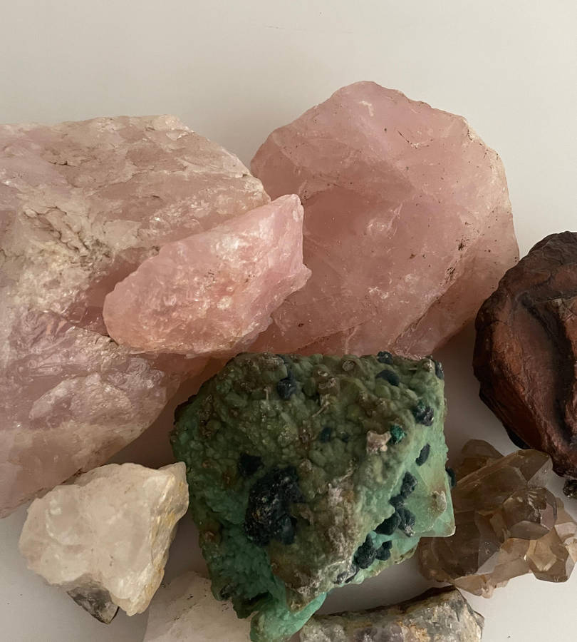 Reserved - Mixed Lot of Crystals & Mineral Specimens  Rose Quartz, Pyrite & More  Sold As Is