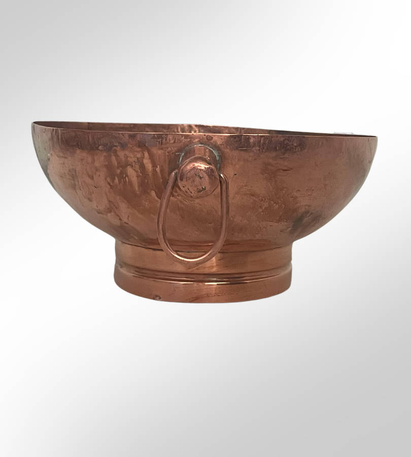 Vintage De Klerk Hand-Hammered Copper Oval Bowl & Jug Set  Original South African Craftsmanship