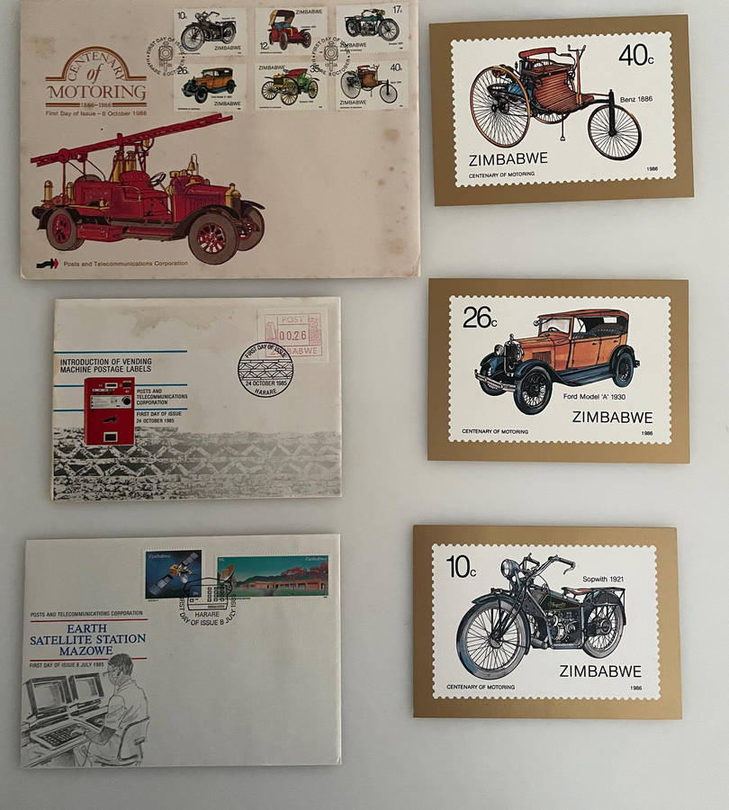 Zimbabwe FDC & Postcard Lot (19851990) | Motoring, Steam Safari, Technology, Womens Rights, Nation