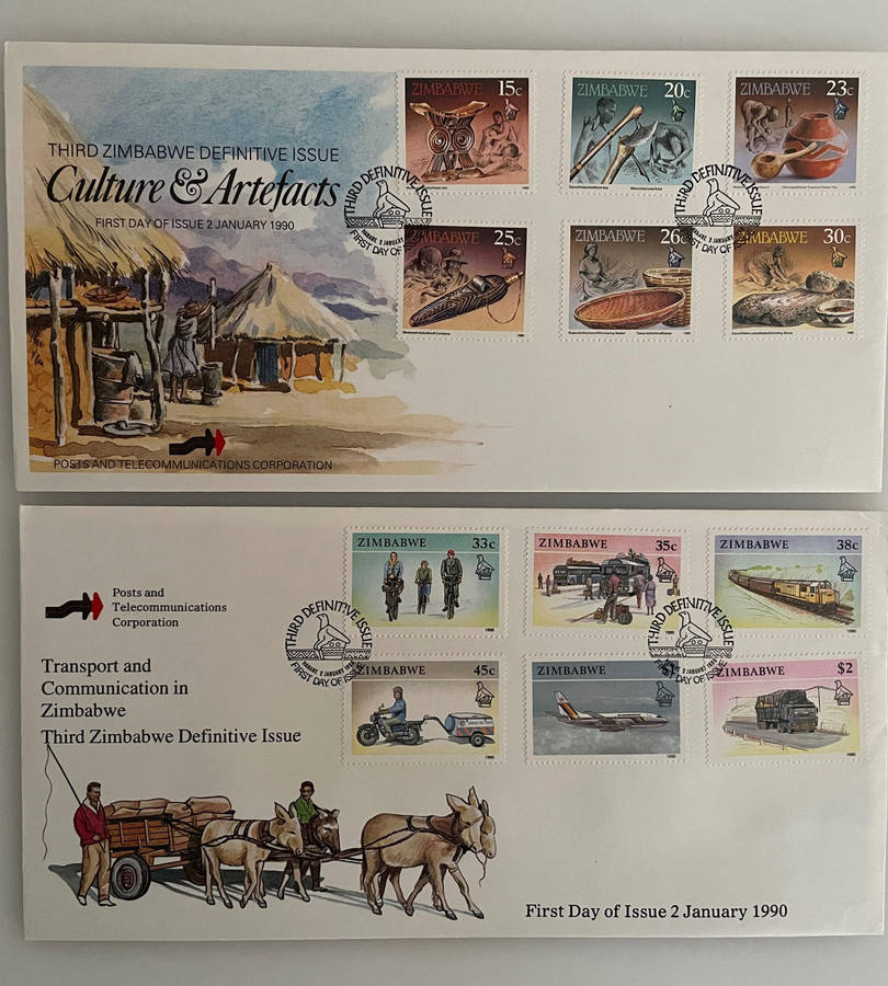Zimbabwe FDC & Postcard Lot (19851990) | Motoring, Steam Safari, Technology, Womens Rights, Nation