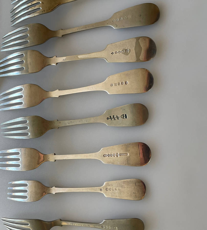 Rare Collection of 85 Antique & Vintage Silver-Plated and Nickel Silver Forks - Wellner, JR & Sons,