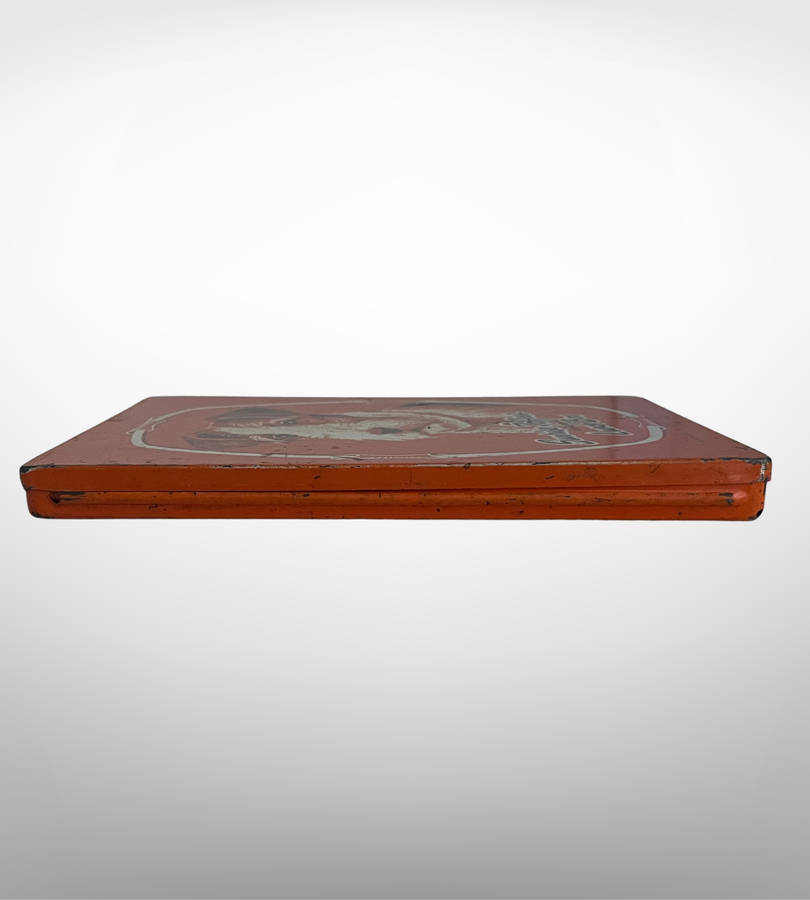 Super Rare Vintage Fox Terrier Sunrise Toffee Collapsible Tin Lunch Box Tin - 1940's