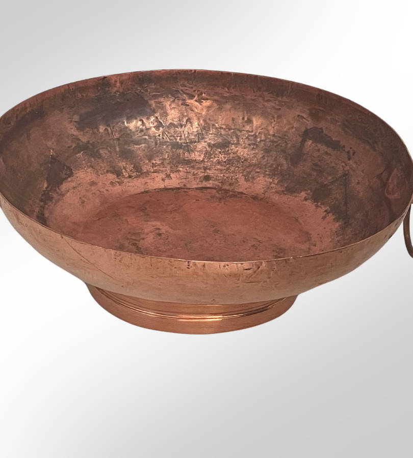 Vintage De Klerk Hand-Hammered Copper Oval Bowl & Jug Set  Original South African Craftsmanship