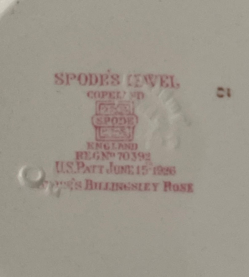 Spode's Jewel Copeland Spode Billingsley Rose 26.5cm Dinner Plate  England