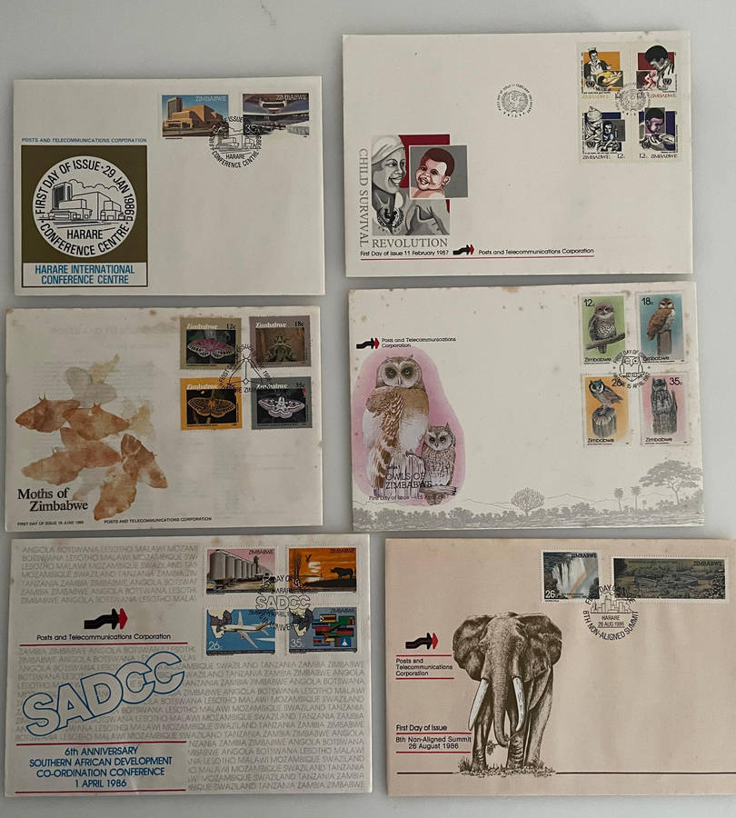 Zimbabwe FDC & Postcard Lot (19851990) | Motoring, Steam Safari, Technology, Womens Rights, Nation