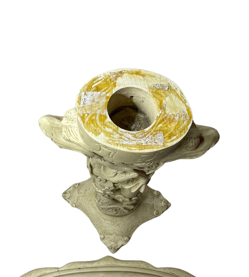 Vintage 1960s Oriental Carved Resin Side Table | Chinese Village Scene | - Discounted