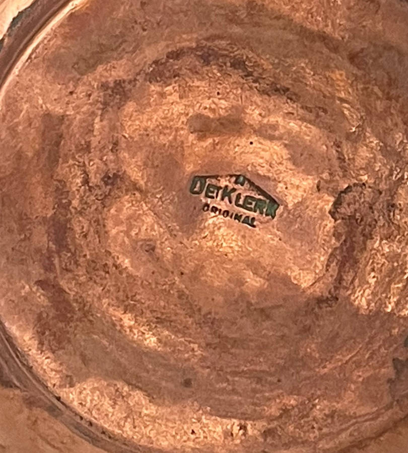 Vintage De Klerk Hand-Hammered Copper Oval Bowl & Jug Set  Original South African Craftsmanship