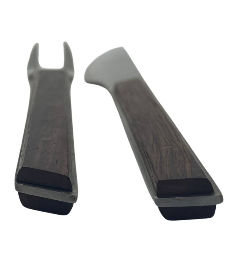 YAX Solid Stainless Steel Carving Set with Wood Handles (26 cm x 27 mm)