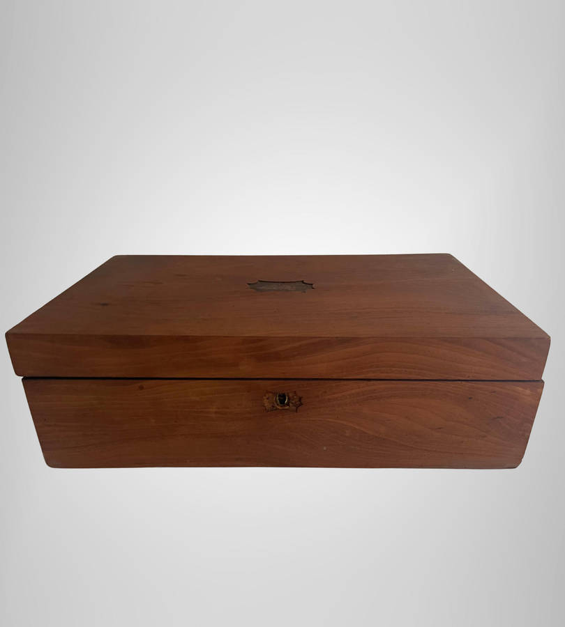 Antique Victorian Mahogany Writing Slope | Lap Desk | Circa 1870 | Restoration Project | No Key