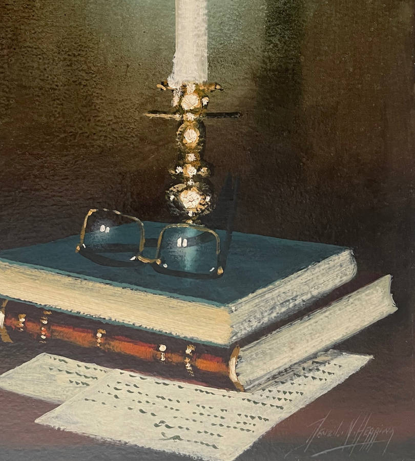 Denzil Herring Original Oil Painting  Still Life Realism (1950-1969)  Unframed