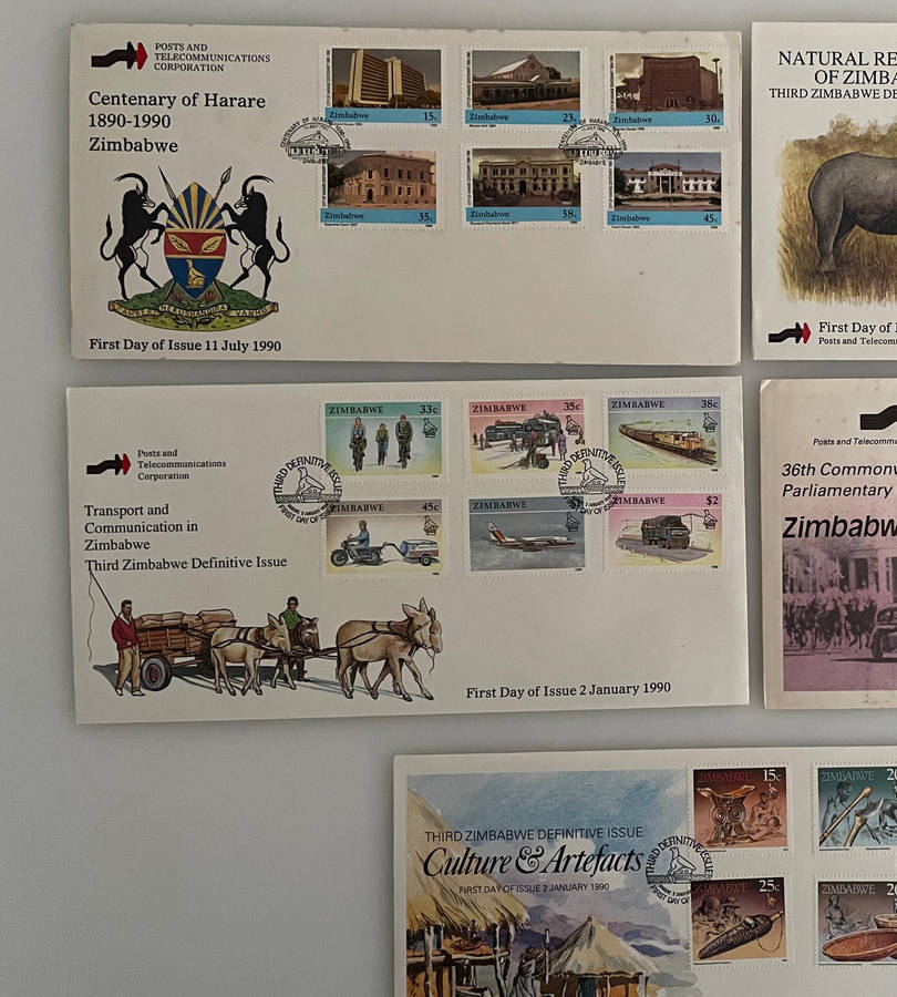 Zimbabwe FDC & Postcard Lot (19851990) | Motoring, Steam Safari, Technology, Womens Rights, Nation