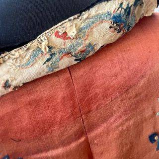 Antique Chinese Silk Embroidered Robe  Late Qing Dynasty (c.1870-1910)  Hand Embroidered Scenes