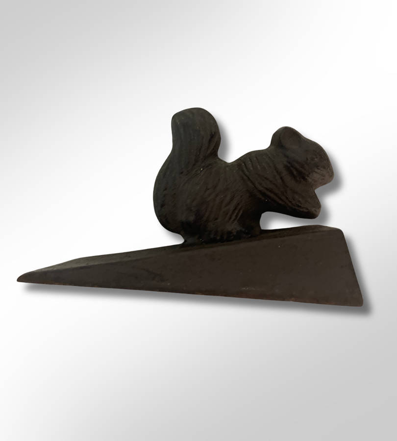 Rustic Farmhouse Kitchen Décor Set - Cast Iron Rooster Trivets, Ceramic Tile, and Squirrel Door Stop