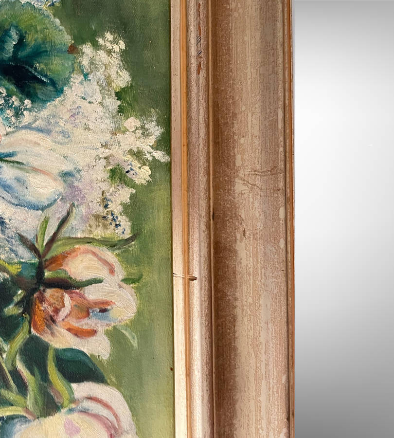 Eleni (2000) 'Cupid's Goblet' Floral Still Life - Oil on Canvas - Framed - 53.5 x 64cm