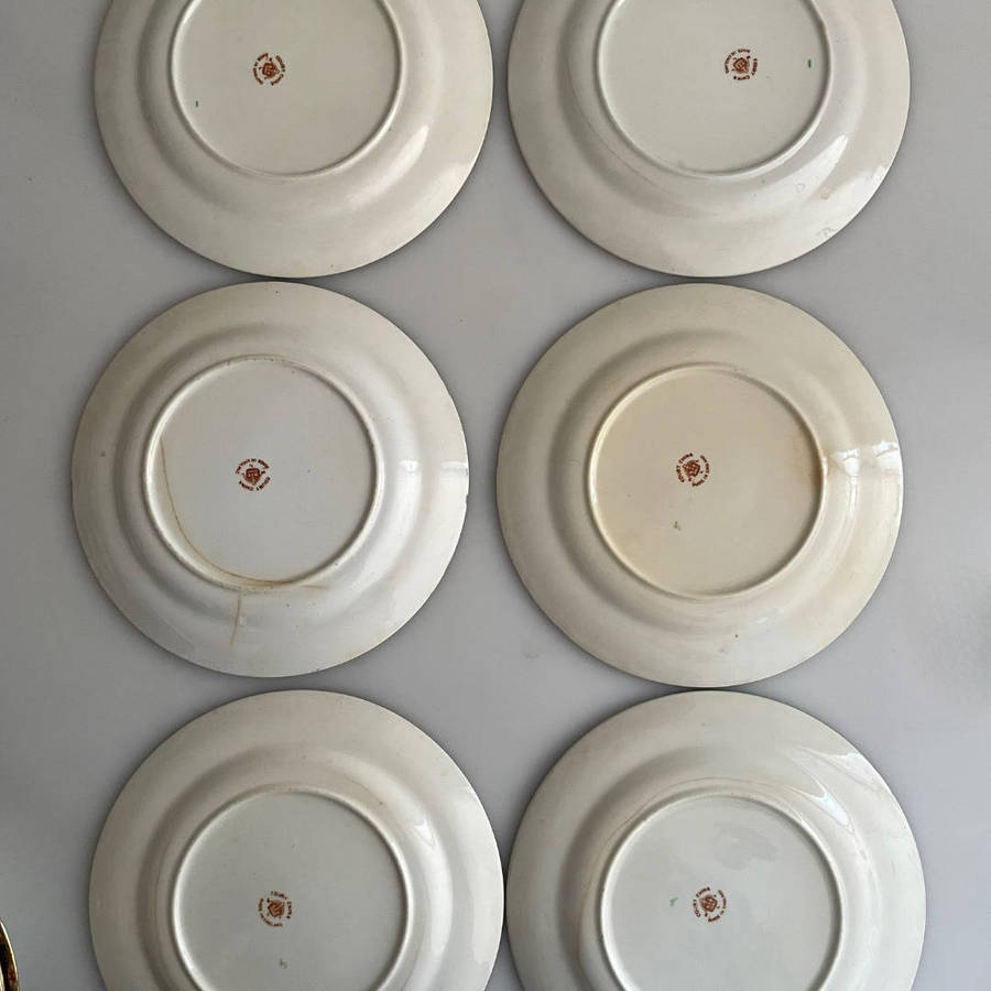Antique Court China Tea Set  William Lowe  c.19281930  Hand Painted Imari Style  20 Piece  Mad