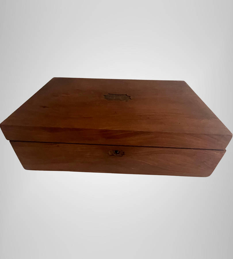 Antique Victorian Mahogany Writing Slope | Lap Desk | Circa 1870 | Restoration Project | No Key