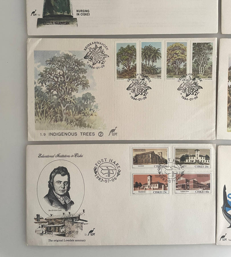 Lot of 8 Ciskei First Day Covers | 1981-1984 | Independence, Military, Nature, Education Themes