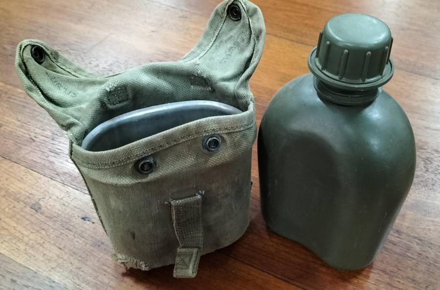 Vintage SANDF Army water bottle with steel inner