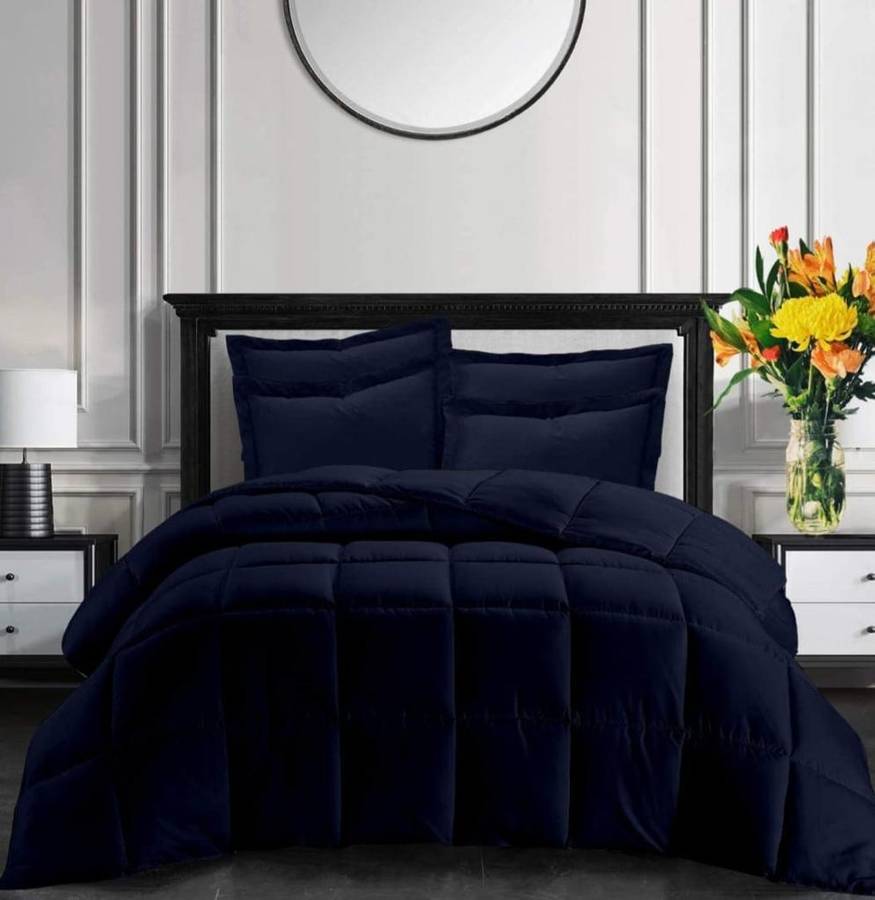 5pc Comforter Set Queen Black