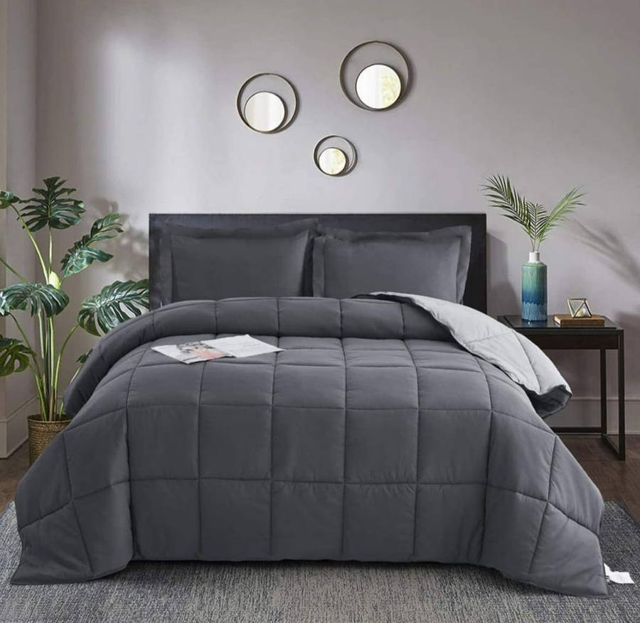 5pc Queen Comforter Set Ash Grey