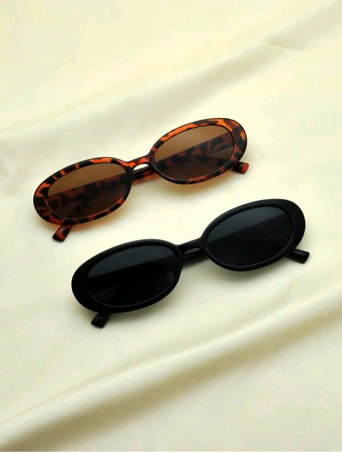 Tortoiseshell Oval Fashion Sunglasses - Set 2pc