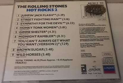 CD Music -  The Rolling Stones  , hot rocks 2 - good condition