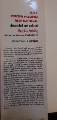 Books :  Art From Found Materials 403 illustrations 18 color plates, Mary Lou Stribling  - hardcover
