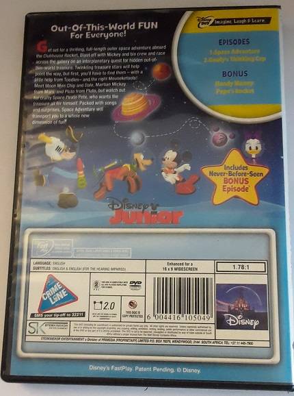 DVD movie  :  Mickey Mouse Space Adventure