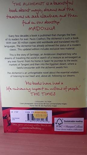 Books :  The Alchemist , Paulo Coelho ( paperback )