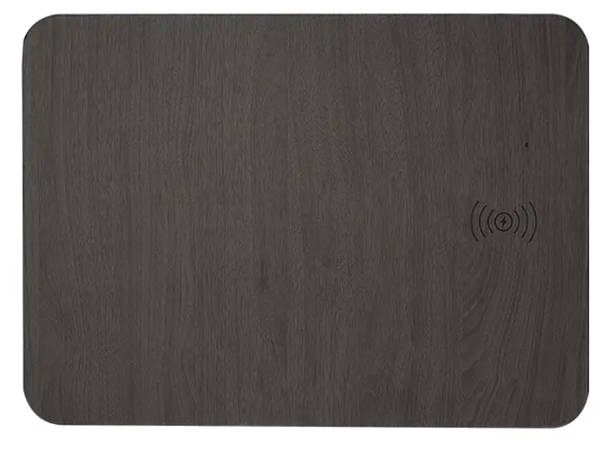 Wooden 2-in-1 Wireless Charger Mouse Pad - Black