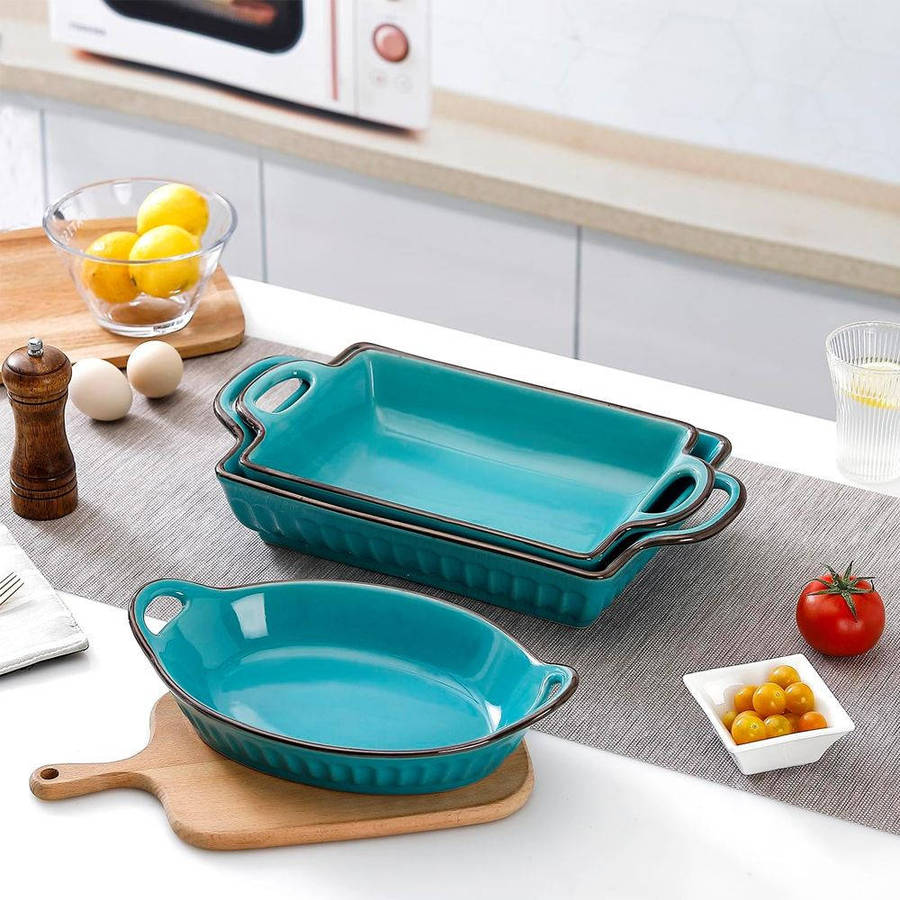 Bakeware Ceramic Casserole Set 3 Piece