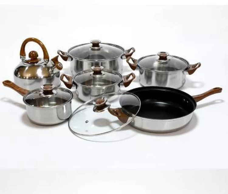 12 Piece Stainless Steel Cookware Pot New Type Cookware Set