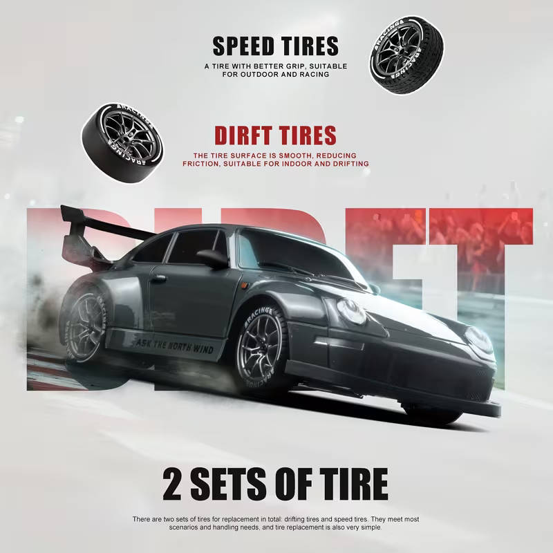 RC Porsche 911 Themed Drift Racer Kit  1:24