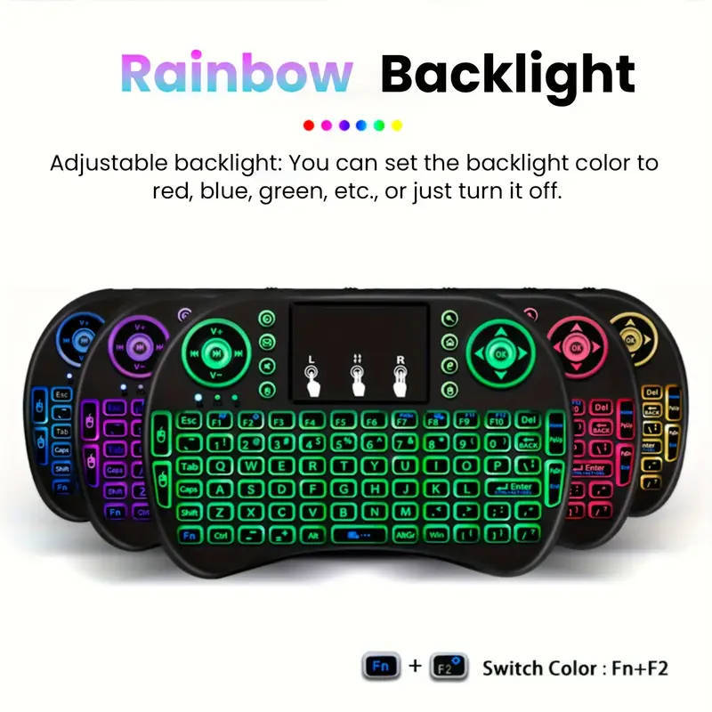 Rechargeable Mini Wireless Keyboard with Touchpad