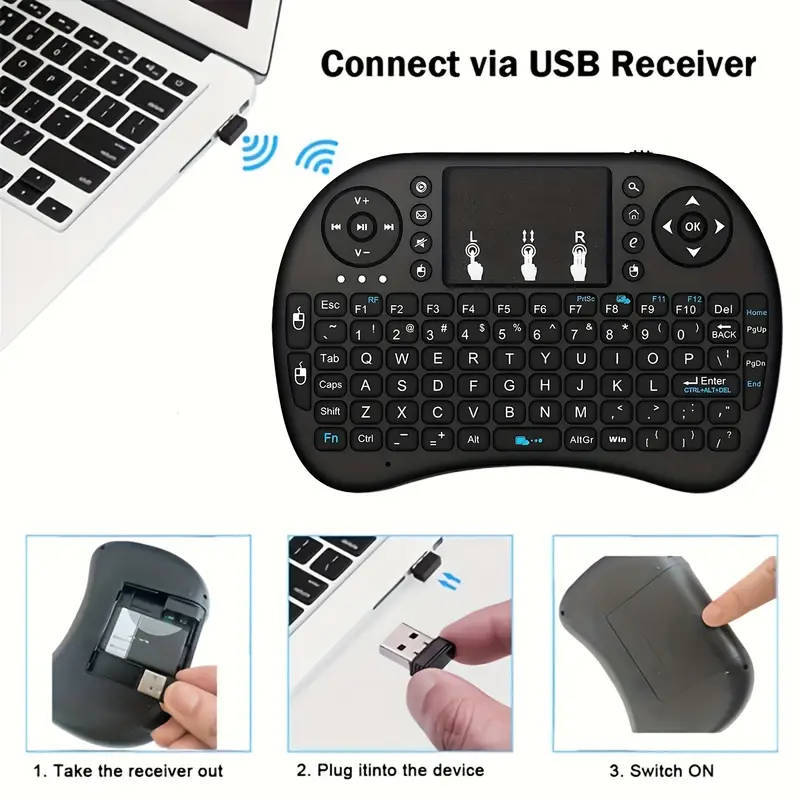 Rechargeable Mini Wireless Keyboard with Touchpad