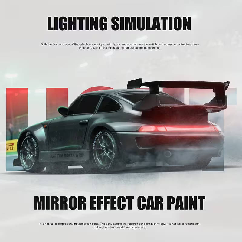 RC Porsche 911 Themed Drift Racer Kit  1:24