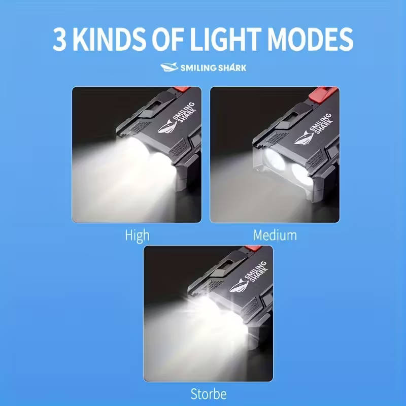 Smiling Sharks Flashlight + Power Bank | USB-C Rechargeable | Type-A Output