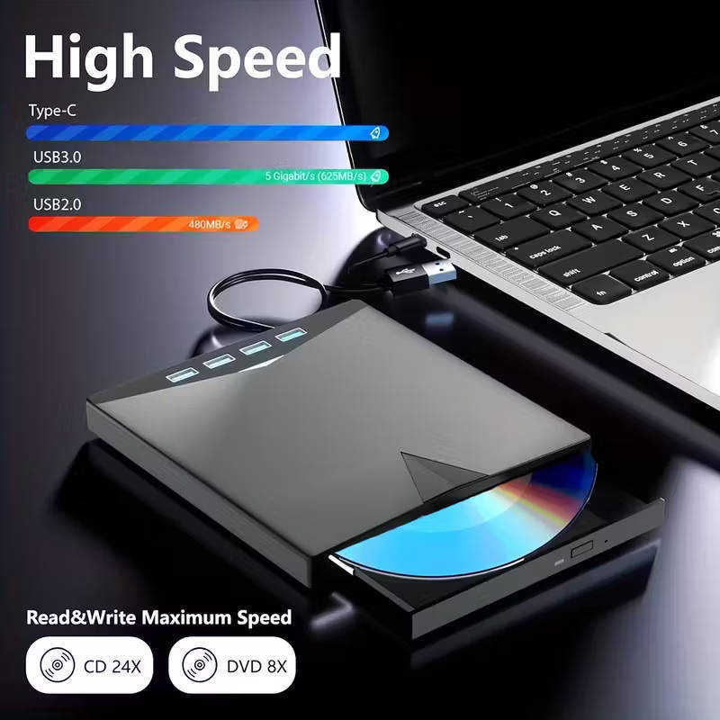 7-in-1 USB 3.0 Portable CD/DVD Burner & RW Drive